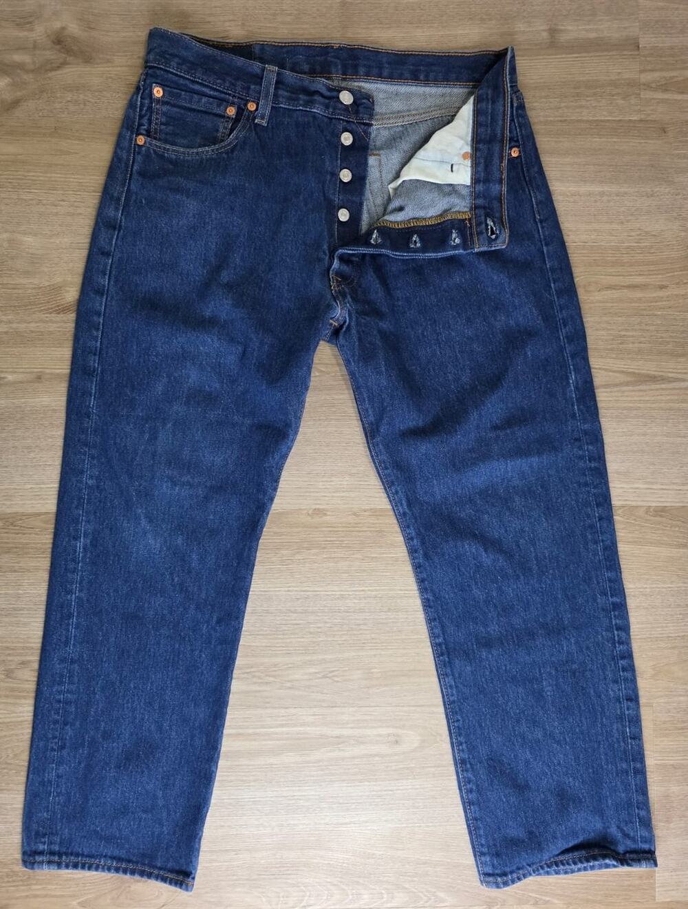 Levi's 501 Original Fit Jeans Men's 36x30 Dark Wash Button Fly Straight